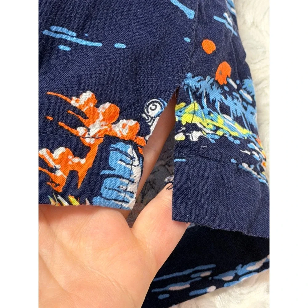 Star Wars Mandalorian Grogu Baby Yoda Hawaiian Shirt Navy Blue Mens Small SM P C